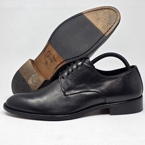 Marco Vittorio Plain-Toe Dress Shoe Men Sz 7.5 Black Lace Made In Italy Preowned